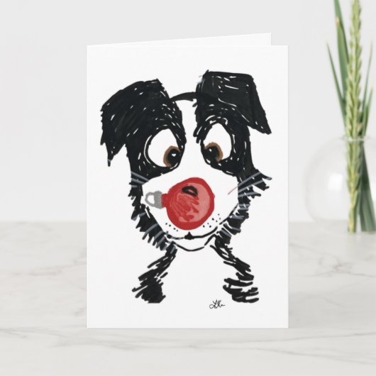 Bauble Pup Weihnachtskarte Karte (Vorderseite)