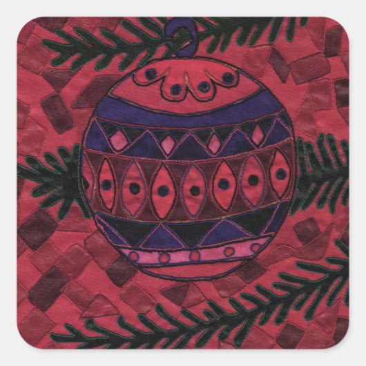 Bauble Quadratischer Aufkleber (Vorderseite)