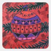 Bauble Quadratischer Aufkleber (Vorderseite)