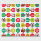 Bauble red green white pattern Christmas photo Geschenkpapier (Flach)