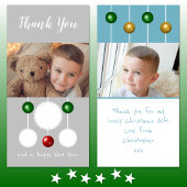 Baubles Snowballs und Fotos graublau Weihnachten Dankeskarte
