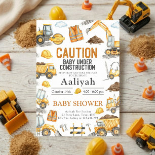 Baubulldozer-Feier Baby-Junge-Shower Einladung