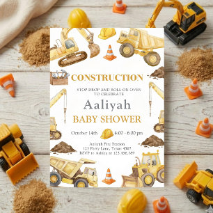 Baubulldozer-Feier Baby-Junge-Shower Einladung