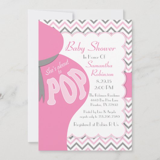 Bauch-Stoß ist sie ungefähr zur POP Einladung (Vorderseite)