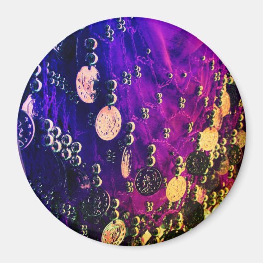 Bauch tanzen angesagter Schal mit Münzmagnet Magnet (Vorne)