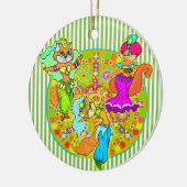 Bauch-Tanzen-Katzen Keramik Ornament (Links)