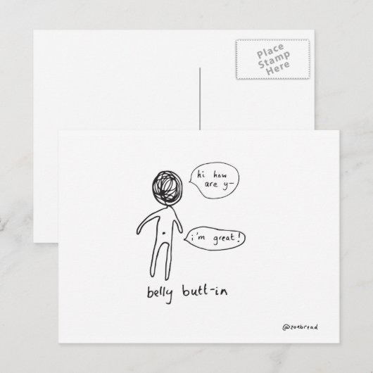 Bauch-Taste Postkarte (Vorne/Hinten)