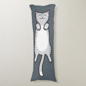 Bauch-Unebenheits-Katze - grauer Tabby Seitenschläferkissen (Vorderseite Vertikal)