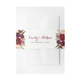 Bauchband Burgund-Hochzeit im Herbst Einladungsbanderole