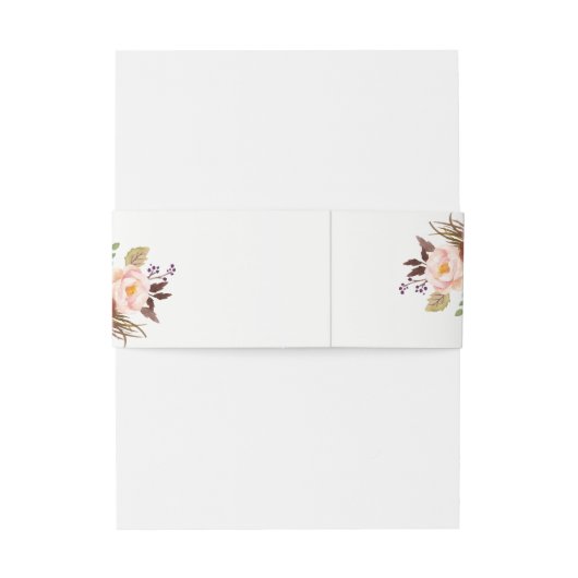 Bauchband der Red Floral Hochzeit im Herbst Einladungsbanderole (Rückseitenbeispiel)