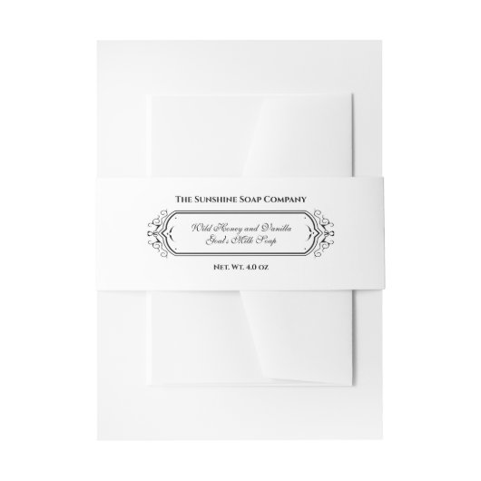 Bauchband für Vintage Soap Einladungsbanderole (Vorderseite Beispiel)