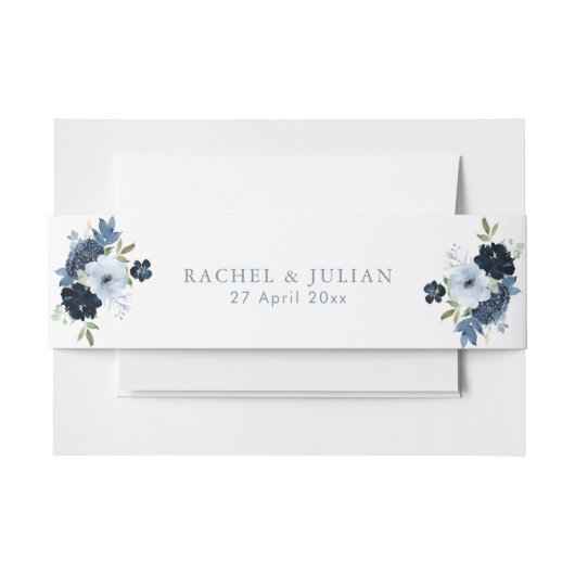 Bauchband Navy und Light Blue Einladungsbanderole (Vorderseite Beispiel)