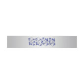 Bauchband | Royal Blue, Silver Gray, Floral Einladungsbanderole (Flach)