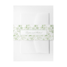 Bauchband "Sage Green and White Damask Einladung"