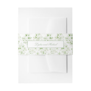 Bauchband "Sage Green and White Damask Einladung" Einladungsbanderole