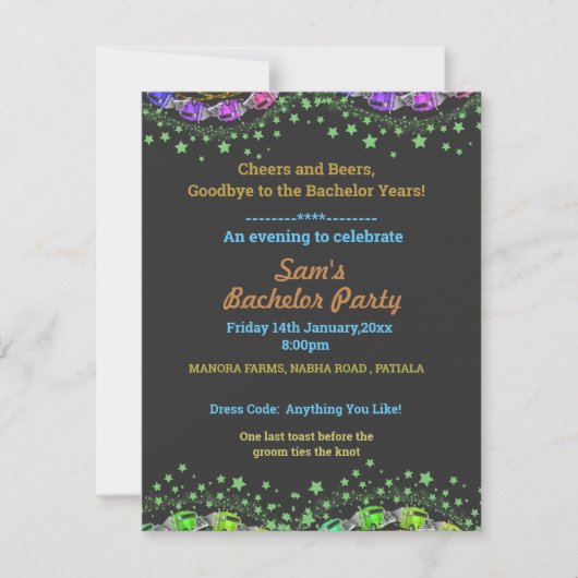 BAUCHELOR PARTY INVITTY CARD (Vorderseite)