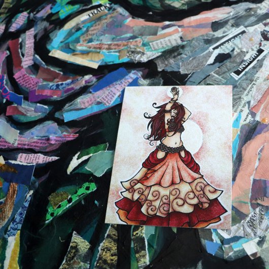 Bauchkunst Postkarte