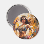 Bauchmagnete tanzen farbenfrohe Rundmagnete Magnet (Vorderseite/Rückseite)