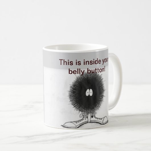 Bauchnabel-Fussel Kaffeetasse (VorderseiteRechts)