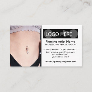 Bauchnabelpiercing-Foto Körper-Schmuck Visitenkarte
