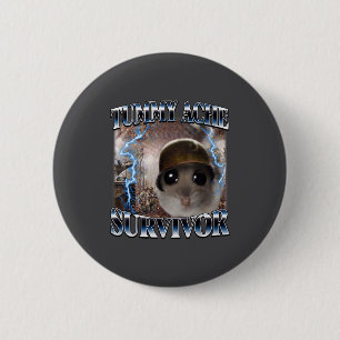 Bauchschmerz-Überlebender Hamster Meme Lustiger Sp Button