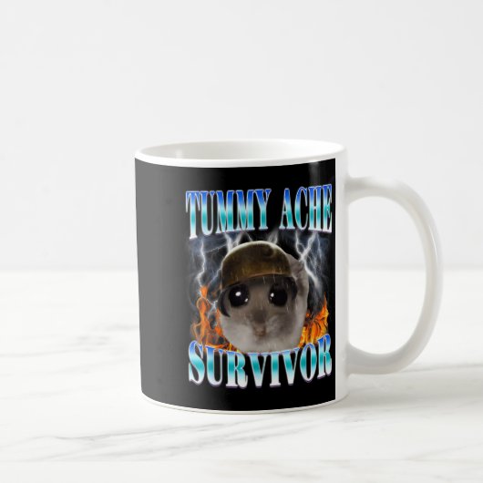 Bauchschmerz-Überlebender Hamster Meme Lustiger Sp Kaffeetasse (Rechts)