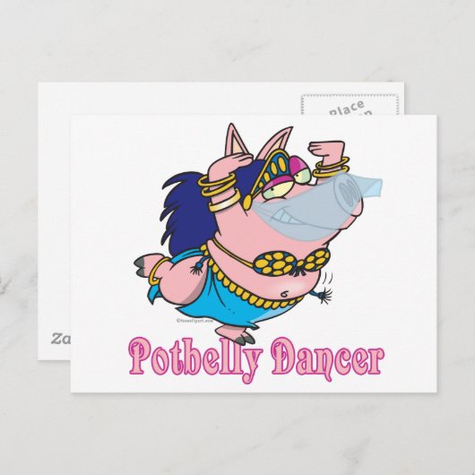 Bauchschweintänzerin Postkarte (Vorne/Hinten)