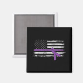 Bauchspeicheldrüsenkrebs - Amerikanische Flagge Magnet (Vorderseite/Rückseite)