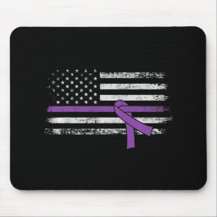 Bauchspeicheldrüsenkrebs - Amerikanische Flagge Mousepad