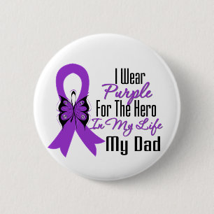 Bauchspeicheldrüsenkrebs-Band mein Held mein Vati Button