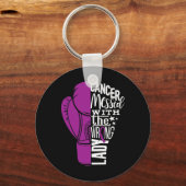 Bauchspeicheldrüsenkrebs-Bewusstsein Boxing Glove Schlüsselanhänger (Vorderseite)