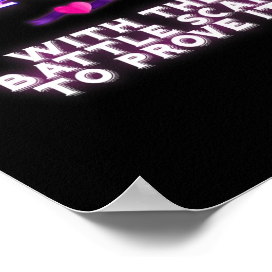 Bauchspeicheldrüsenkrebs-Bewusstsein des Kriegers Poster (Ecke)