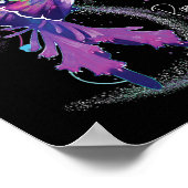 Bauchspeicheldrüsenkrebs Bewusstsein Hummingvogel  Poster (Ecke)