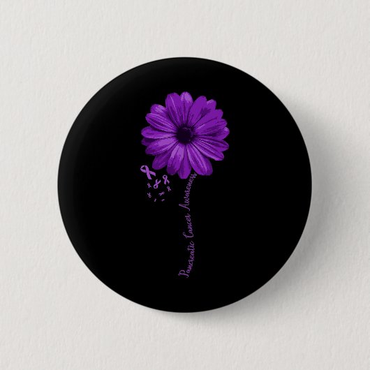 Bauchspeicheldrüsenkrebs Bewusstsein Lila Ribbon F Button (Vorderseite)