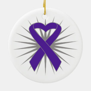 Bauchspeicheldrüsenkrebs-Herz-Band Keramik Ornament