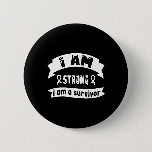 Bauchspeicheldrüsenkrebs Ich bin stark, ich bin ei Button (Vorderseite)