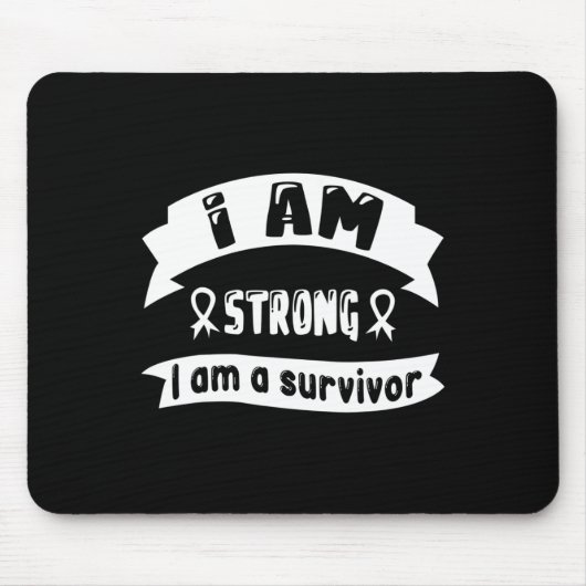 Bauchspeicheldrüsenkrebs Ich bin stark, ich bin ei Mousepad (Vorne)