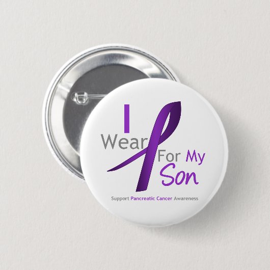 Bauchspeicheldrüsenkrebs Ich trage Lila Bronzenson Button (Vorne & Hinten)