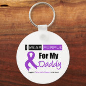 Bauchspeicheldrüsenkrebs Ich trage Lila Ribbon Dad Schlüsselanhänger (Vorderseite)