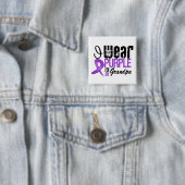 Bauchspeicheldrüsenkrebs Ich trage Lila Ribbon GRA Button (Beispiel)