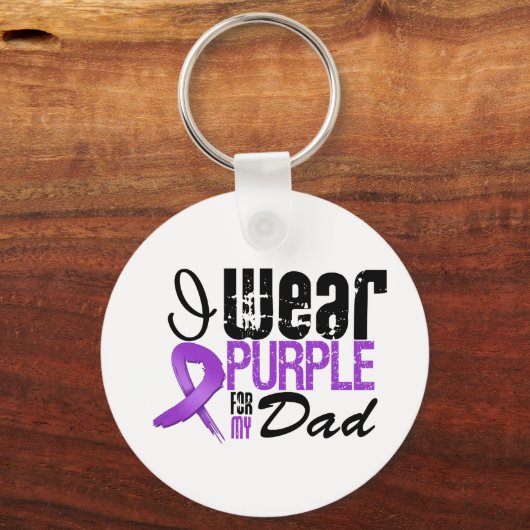 Bauchspeicheldrüsenkrebs Ich trage Lila VATER Schlüsselanhänger (Vorderseite)