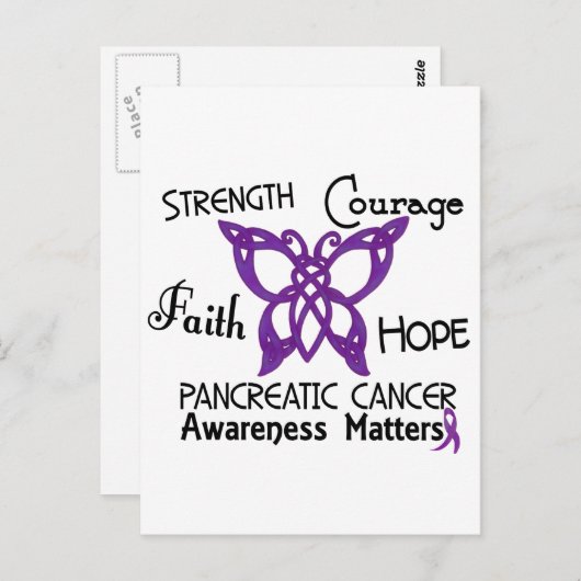 Bauchspeicheldrüsenkrebs - Keltischer Schmetterlin Postkarte (Vorne/Hinten)