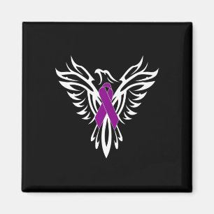 Bauchspeicheldrüsenkrebs Lila Ribbon Phoenix Magnet