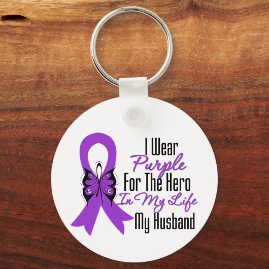 Bauchspeicheldrüsenkrebs mein Held Schlüsselanhänger (Vorderseite)