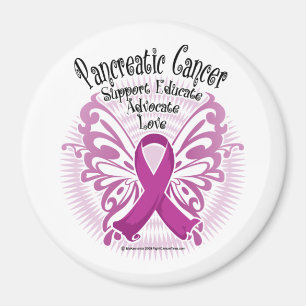 Bauchspeicheldrüsenkrebs-Schmetterling 3 Magnet