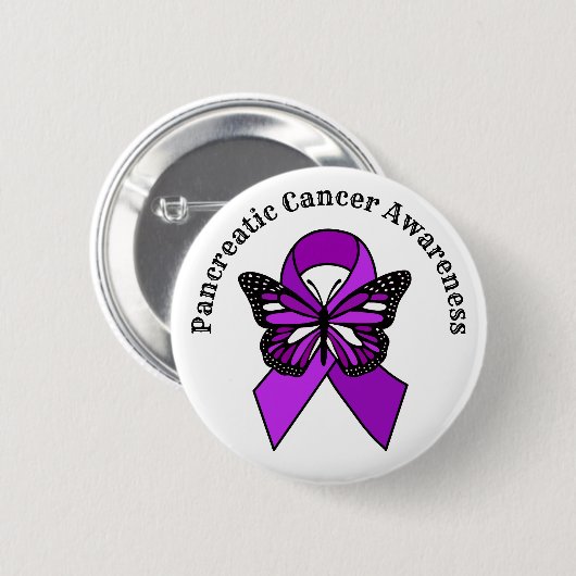 Bauchspeicheldrüsenkrebs | Schmetterling Button (Vorne & Hinten)
