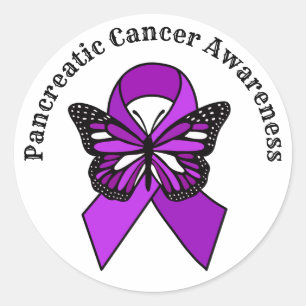 Bauchspeicheldrüsenkrebs Schmetterling Runder Aufkleber