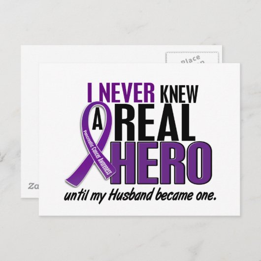 Bauchspeicheldrüsenkrebs WUSSTE NIE EIN HERO 2-Ehe Postkarte (Vorne/Hinten)