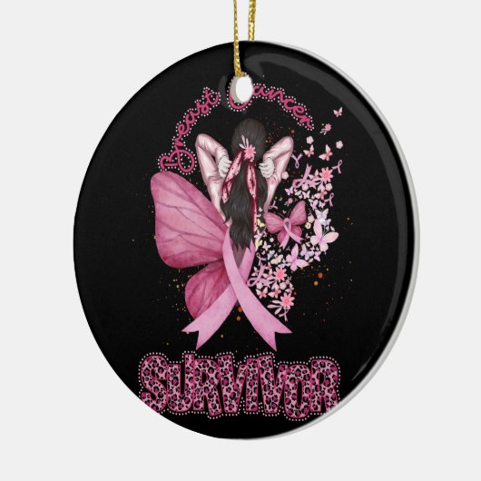 Bauchspeicheldrüsenüberlebung Bewusstsein rosa Sch Keramik Ornament (Links)