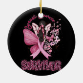 Bauchspeicheldrüsenüberlebung Bewusstsein rosa Sch Keramik Ornament (Hinten)